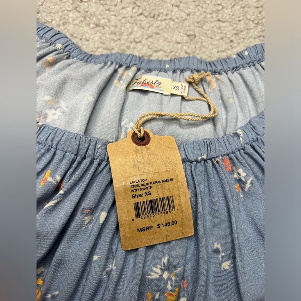 NWT Faherty - Layla Blouse - Size XS - Picture 6 of 7